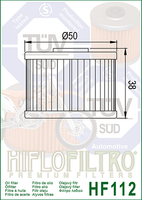 A HF112 Premium Hiflo Filtro oil filter for sale. This filter fit a variety of Honda, Kawasaki & Polaris ATV's. Our online catalog has more new and used parts that will fit your unit!
