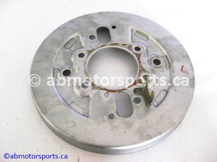 Used Honda ATV TRX 350 FM OEM part # 45120-HN5-671 OR 45120HN5671 or 45120-HN5-670 OR 45120HN5670 used
 backing brake plate left for sale