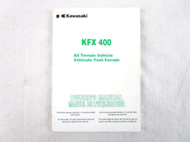 A used Owners Manual from a 2006 KFX400 Kawasaki OEM Part # 99987-1309 for sale. Kawasaki ATV? Check out online catalog for parts that fit your unit.