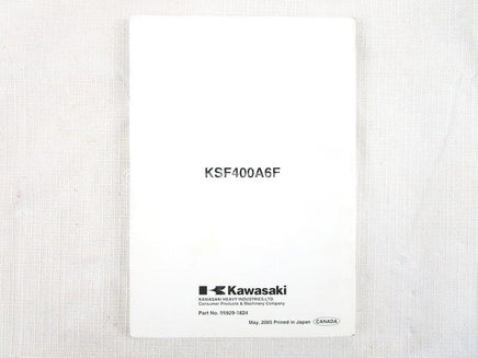 A used Owners Manual from a 2006 KFX400 Kawasaki OEM Part # 99987-1309 for sale. Kawasaki ATV? Check out online catalog for parts that fit your unit.