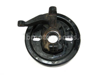Used Yamaha ATV KODIAK 400 OEM part # 3HN-23501-01-00 left hand steering knuckle and backing plate for sale