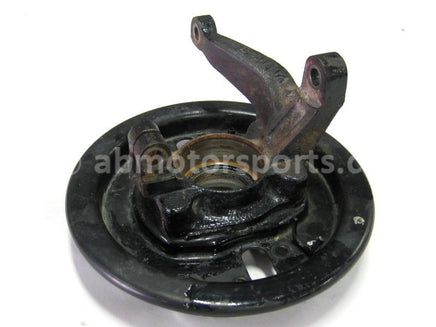 Used Yamaha ATV KODIAK 400 OEM part # 3HN-23501-01-00 left hand steering knuckle and backing plate for sale