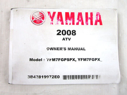 A used Owners Manual from a 2008 GRIZZLY 700 Yamaha OEM Part # LIT-11626-21-02 for sale. Yamaha ATV parts… Shop our online catalog… Alberta Canada!