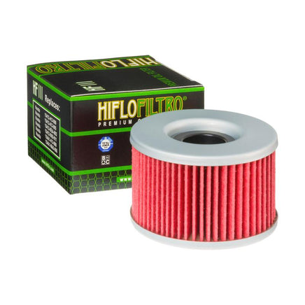 A HF111 Premium Hiflo Filtro oil filter for sale. This filter fits Honda ATV's. Our online catalog has more new and used parts that will fit your unit!