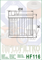 A HF116 Premium Hiflo Filtro oil filter for sale. This filter fits a variety of Honda & Polaris ATV's & Dirt Bikes. Our online catalog has more new and used parts that will fit your unit!