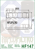 A HF147 Premium Hiflo Filtro oil filter for sale. This filter fits a variety of Yamaha ATV's. Our online catalog has more new and used parts that will fit your unit!