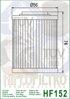 A HF152 Premium Hiflo Filtro oil filter for sale. This filter fits a variety of Can Am ATV's. Our online catalog has more new and used parts that will fit your unit!