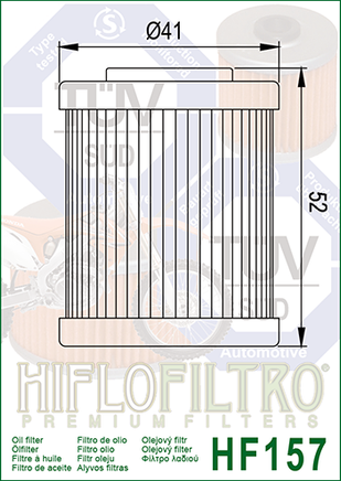A HF157 Premium Hiflo Filtro oil filter for sale. This filter fits a variety of KTM dirtbikes. Our online catalog has more new and used parts that will fit your unit!