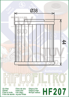 A HF207 Premium Hiflo Filtro oil filter for sale. This filter fits a variety of Kawasaki and Suzuki dirtbikes. Our online catalog has more new and used parts that will fit your unit!