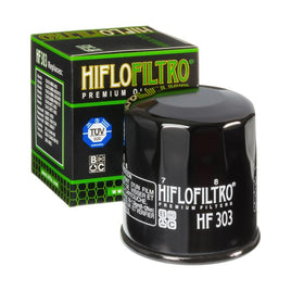 A HF303 Premium Hiflo Filtro oil filter for sale. This filter fits a variety of Kawasaki, Polaris, Yamaha ATV's and UTV's. Our online catalog has more new and used parts that will fit your unit!