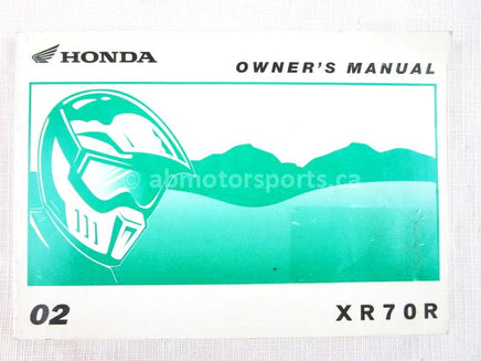 A used Owners Manual from a 2002 XR70R Honda OEM Part # 31GCF650 for sale. Honda dirt bike online? Oh, Yes! Find parts that fit your unit here!